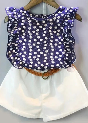 Kids Outfits Summer Toddler Girl Clothing Set Kids Tracksuit Flower Sleeveless Vest+Shorts 2pcs Baby Clothes Suit 0-7Year Infant BC1249