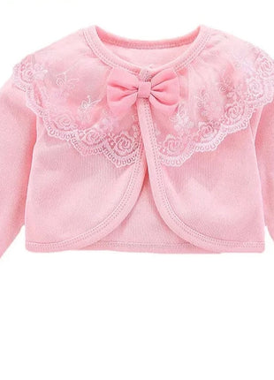 Babies Outfits Lawadka 100%Cotton Baby Coat Girl Bow Lace Princess Baby Coat Newborn Wedding Birthday Party Baby Girls Outerwear Baby Clothes