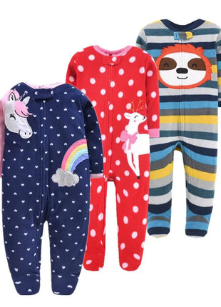 Babies Outfits Rompers For Girl Clothing Pink Cartoon New Born Baby Clothes One Pieces Pajamas Fleece Newborn Jumpsuit Costume