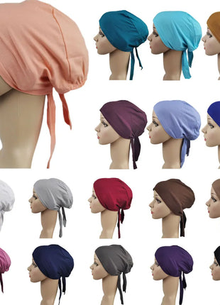 Hijab Underscarf Turban Tube Bone Bonnet Muslim Hijab Hat Women Bandage Stretch Inner Cap Ninja Hats Arab Beanie Skullies Islamic Caps