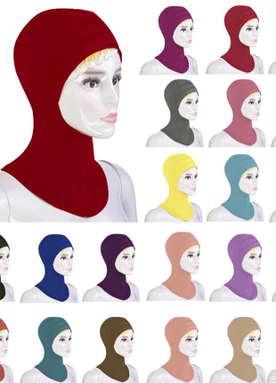 Muslim Lady Soft Under Scarf Hat Cap Bone Bonnet Neck Cover Hijab Amira Cap Women Islamic Ninja Ramadan Cover Prayer Middle East