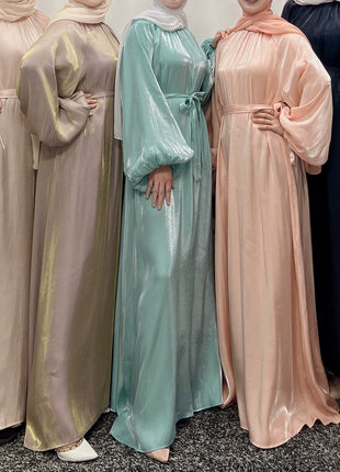 Dress AliExpress Middle East Turkey Solid Color plus Size Lace up Robe Dress Lr510