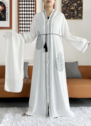 Dress Open Abaya Dubai Kaftan Muslim Cardigan Abayas Dresses for Women 2023 Casual Kimono Robe Femme Caftan Turkish Islamic Clothes