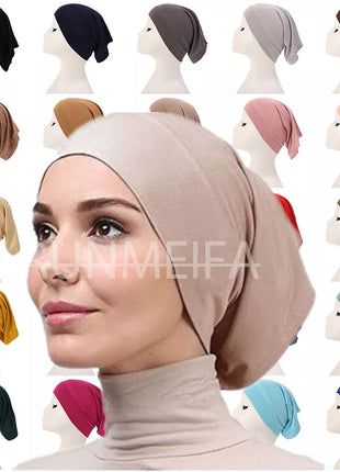 Hijab Fashion Muslim Hijab Caps Solid Underscarf Women Veil Modal Cotton Hijab Muslim Scarf Turbans Head Women's Hijabs Hat Islamic