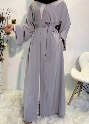 Abaya Solid Open Kaftan Dubai Abaya Turkey Kimono Cardigan Robe Muslim Hijab Dress Ramadan Abayas for Women Caftan Islamic Clothing