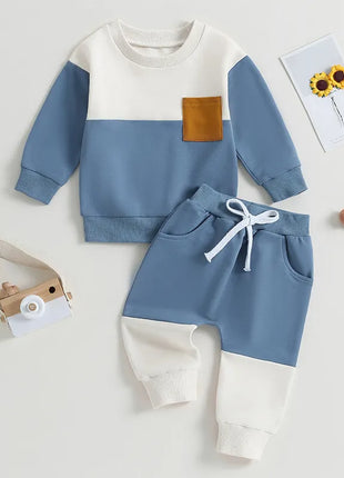 Babies Outfits Boys Fall Winter Clothes Long Sleeve Crewneck Sweatshirt and Pants 2PC Sweatsuit Casual Outfits for Toddlers