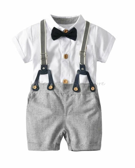 Babies Outfits 3m 6m 9m 12m 18m 24m newborn clothes 100 cotton shirts rompers+shorts+bow tie+caps 4pcs/set boys clothes infant baby outfits