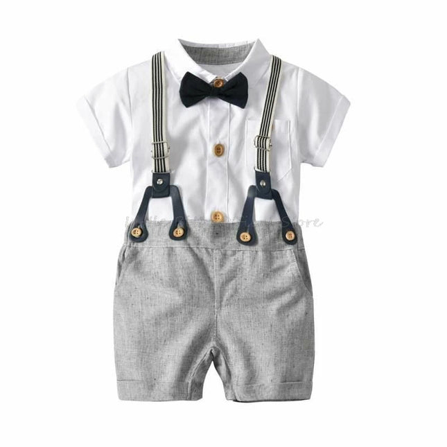 Babies Outfits 3m 6m 9m 12m 18m 24m newborn clothes 100 cotton shirts rompers+shorts+bow tie+caps 4pcs/set boys clothes infant baby outfits