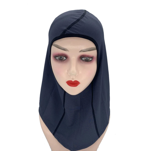 Outwear Women's Sports Hijab Scarf one-Piece Mesh Jersey Muslim Headscarf islamic Turban Caps Breathable Stretchy Non-Slip workout hijab