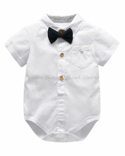 Babies Outfits 3m 6m 9m 12m 18m 24m newborn clothes 100 cotton shirts rompers+shorts+bow tie+caps 4pcs/set boys clothes infant baby outfits