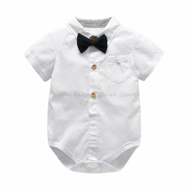 Babies Outfits 3m 6m 9m 12m 18m 24m newborn clothes 100 cotton shirts rompers+shorts+bow tie+caps 4pcs/set boys clothes infant baby outfits