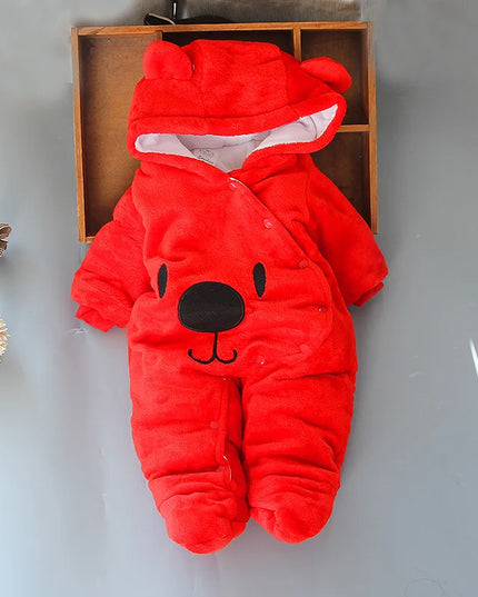 Babies Outfits Winter NewBorn Clothes 2023 New Style Baby Boys Girls Romper Cartoon Bear Plush Cute Overall Jumpsuit For Kids Infant Clothing