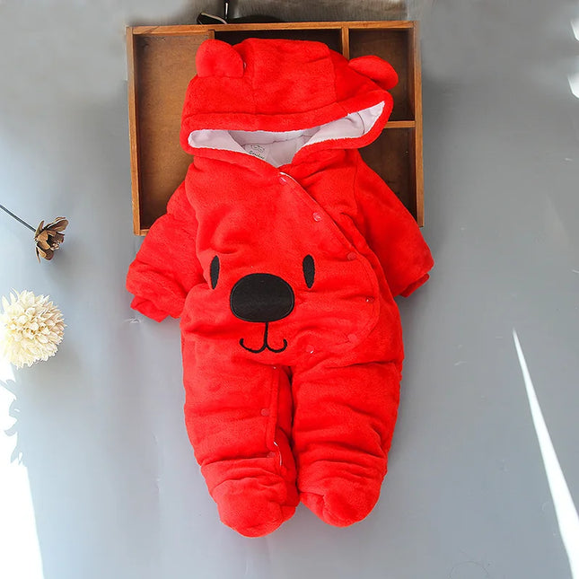 Babies Outfits Winter NewBorn Clothes 2023 New Style Baby Boys Girls Romper Cartoon Bear Plush Cute Overall Jumpsuit For Kids Infant Clothing