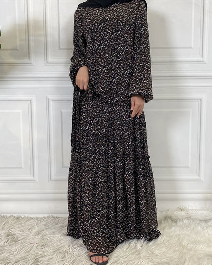 Dress For Women Kaftan Moroccan Broken Flower Abaya Hijab  Muslim Turkish Veiling Clothing Outer Banks