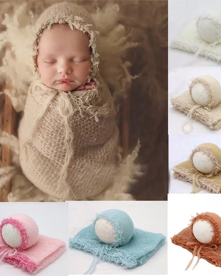 Kids Accessories Newborn Photography Props Blanket  Mohair  Wrap  Swaddling Photography Hat Backdrop Babies Photo Shoot Accessories