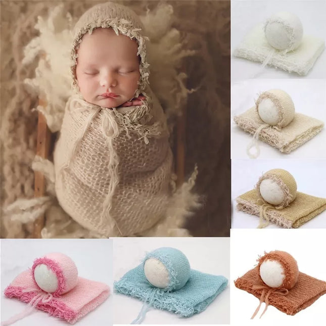 Kids Accessories Newborn Photography Props Blanket  Mohair  Wrap  Swaddling Photography Hat Backdrop Babies Photo Shoot Accessories