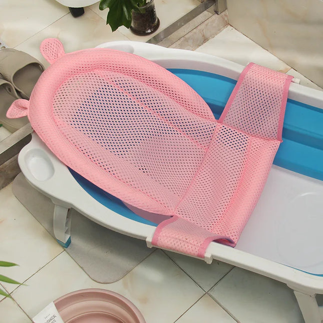 Kids Accessories Portable Baby Shower Grid Cushion Bed Babies Infant Baby Bath Pad Non-Slip Bathtub Mat Newborn Baby Safety Security Bath Seat