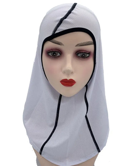 Outwear Women's Sports Hijab Scarf one-Piece Mesh Jersey Muslim Headscarf islamic Turban Caps Breathable Stretchy Non-Slip workout hijab