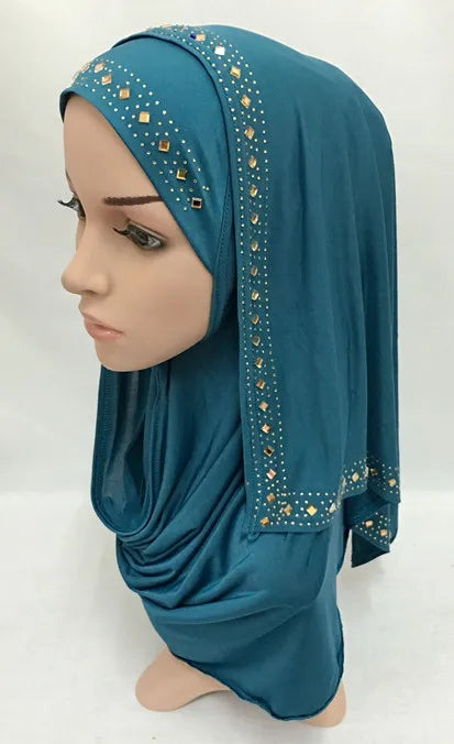 Hijab Fashion Rhinestone Women Lady Muslim Wrap Style Hijab Islamic Scarf Arab Shawls Headwear