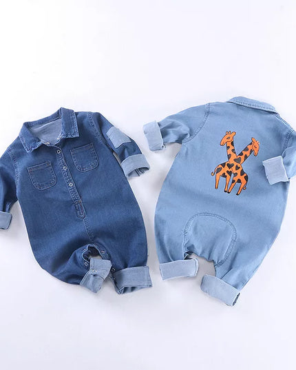 Babies Outfits Soft Denim Baby Romper giraffe Infant Newborn Jumpsuit Babies Boy Girls Costume Cowboy Fashion Jeans Children rompers RM19013