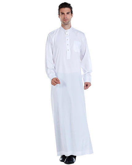 Jubbas Muslim Men Thobe Jubba Robe Long Sleeve Saudi Arab Kaftan Dress Islamic Abaya Loose Middle East Jubba Caftan Costumes Daffah New