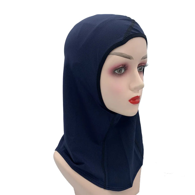 Outwear Women's Sports Hijab Scarf one-Piece Mesh Jersey Muslim Headscarf islamic Turban Caps Breathable Stretchy Non-Slip workout hijab