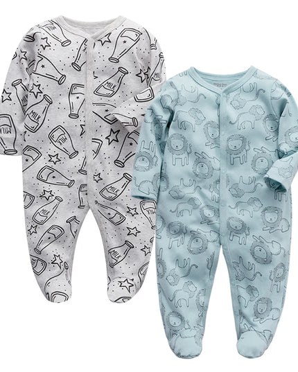 Babies Outfits Clothes Babies Girl Footed Pajamas Roupa Bebe 2 Pack Long Sleeve 3 6 9 12 Months Infant Boy Jumpsuits