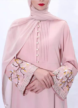 Dress Flower embroidery Abaya Hijab Muslim Dress female Caftan Turkish Islamic Kaftan Robe Musulman Abaya Islam F992