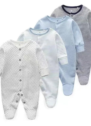 Babies Outfits Clothes Babies Girl Footed Pajamas Roupa Bebe 2 Pack Long Sleeve 3 6 9 12 Months Infant Boy Jumpsuits