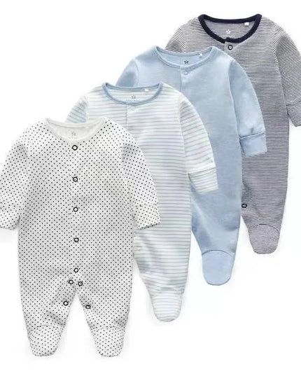 Babies Outfits Clothes Babies Girl Footed Pajamas Roupa Bebe 2 Pack Long Sleeve 3 6 9 12 Months Infant Boy Jumpsuits