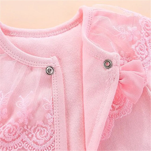 Babies Outfits Lawadka 100%Cotton Baby Coat Girl Bow Lace Princess Baby Coat Newborn Wedding Birthday Party Baby Girls Outerwear Baby Clothes