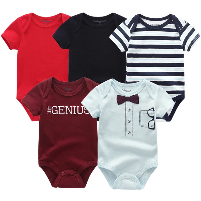 Babies Outfits 5Pcs High Quality Infant Jumpsuit Baby clothes Short sleeves Boys' Clothing Set Newborn bodysuits 2022 Summer Body Baby girls