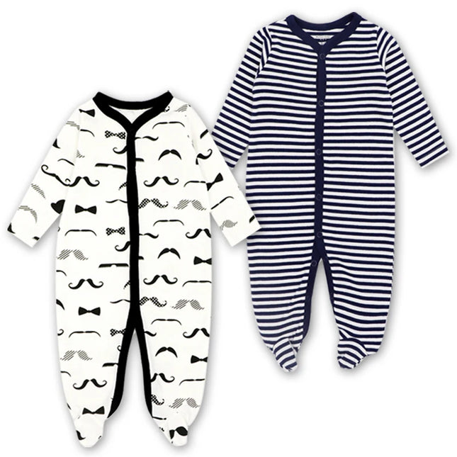 Babies Outfits Clothes Babies Girl Footed Pajamas Roupa Bebe 2 Pack Long Sleeve 3 6 9 12 Months Infant Boy Jumpsuits