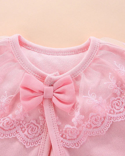 Babies Outfits Lawadka 100%Cotton Baby Coat Girl Bow Lace Princess Baby Coat Newborn Wedding Birthday Party Baby Girls Outerwear Baby Clothes