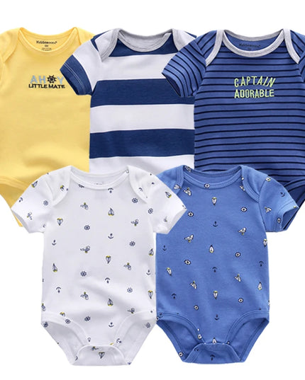 Babies Outfits 5Pcs High Quality Infant Jumpsuit Baby clothes Short sleeves Boys' Clothing Set Newborn bodysuits 2022 Summer Body Baby girls