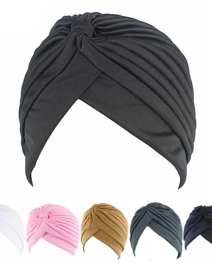 Hijab Women Elastic Stretchy Beanies Hat Bandanas Big Satin Bonnet Hijab Cap Hat For Musleim Womens Solid Color Muslim Turban Cap