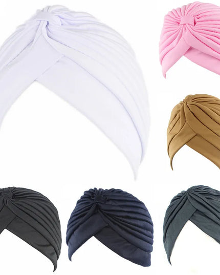 Hijab Women Elastic Stretchy Beanies Hat Bandanas Big Satin Bonnet Hijab Cap Hat For Musleim Womens Solid Color Muslim Turban Cap