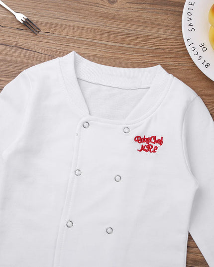 Babies Outfits Toddler Boys Girls Cook Chef Halloween Cosplay Outfits Baby Cook Chef Kitchen Uniform T-shirt Pants Hat Photography Costume