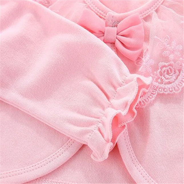 Babies Outfits Lawadka 100%Cotton Baby Coat Girl Bow Lace Princess Baby Coat Newborn Wedding Birthday Party Baby Girls Outerwear Baby Clothes