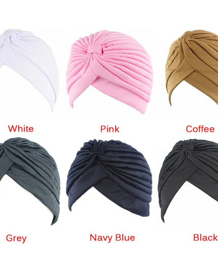 Hijab Women Elastic Stretchy Beanies Hat Bandanas Big Satin Bonnet Hijab Cap Hat For Musleim Womens Solid Color Muslim Turban Cap