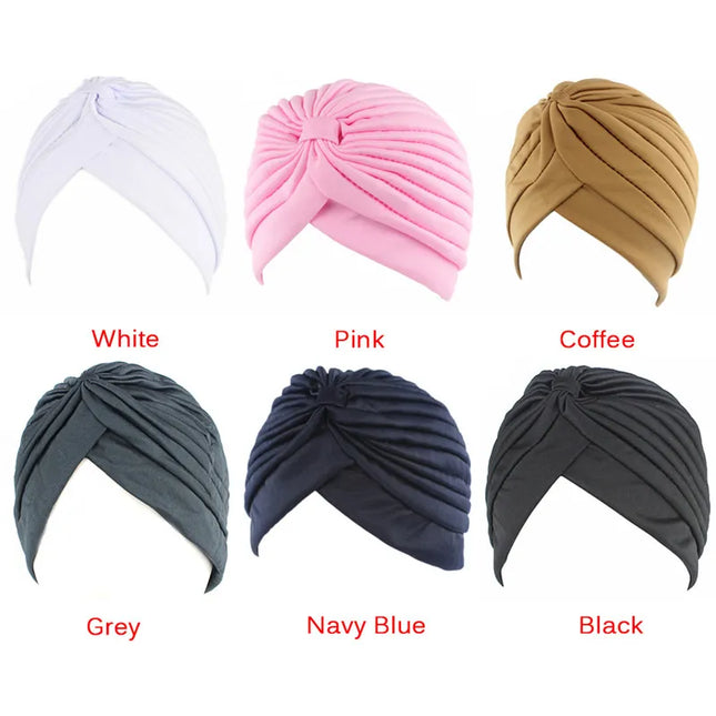 Hijab Women Elastic Stretchy Beanies Hat Bandanas Big Satin Bonnet Hijab Cap Hat For Musleim Womens Solid Color Muslim Turban Cap