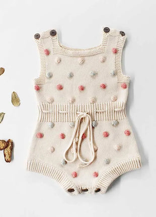 Babies Outfits Knitted Baby Clothes 2022 Newborn Baby Rompers Handmade Pompom Baby Girl Romper 100% Cotton Infant Baby Boys Jumpsuit Overalls