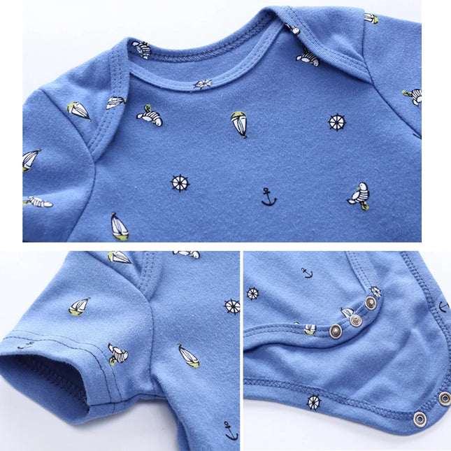 Babies Outfits 5Pcs High Quality Infant Jumpsuit Baby clothes Short sleeves Boys' Clothing Set Newborn bodysuits 2022 Summer Body Baby girls