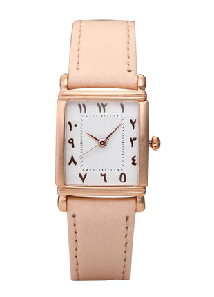 Accessories Rectangle Women Arabic Dial Face Watches Leather Straps