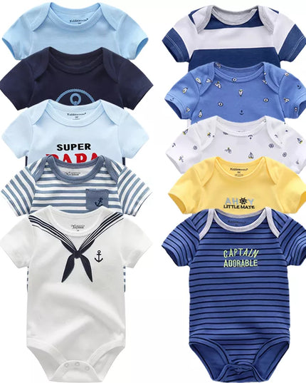 Babies Outfits 5Pcs High Quality Infant Jumpsuit Baby clothes Short sleeves Boys' Clothing Set Newborn bodysuits 2022 Summer Body Baby girls