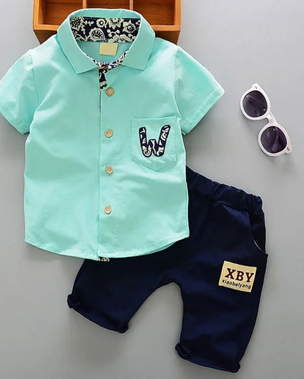 Babies Outfits Summer 1 year newborn boy baby gentleman suit clothes sets for boy baby clothes outfits casual sports outerwear 2pcs cowboy sets