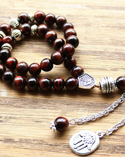 Accessories 8mm brown tiger eye Stone bead Round Shape 33 Prayer Beads Islamic Muslim Tasbih Allah Mohammed Rosary For Men&Women