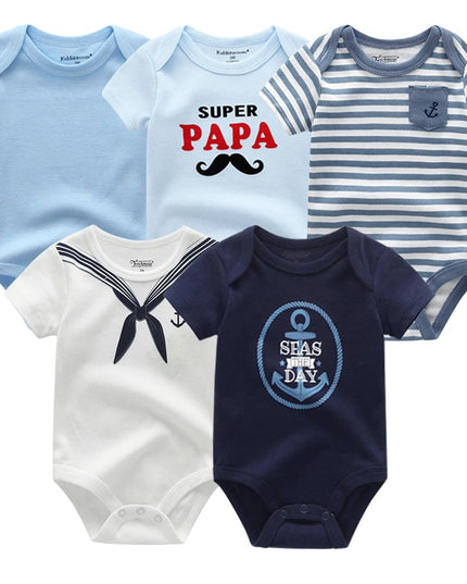 Babies Outfits 5Pcs High Quality Infant Jumpsuit Baby clothes Short sleeves Boys' Clothing Set Newborn bodysuits 2022 Summer Body Baby girls