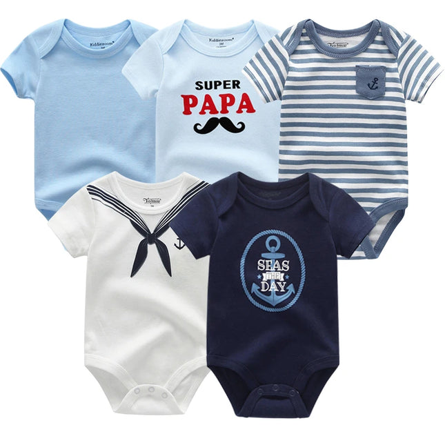 Babies Outfits 5Pcs High Quality Infant Jumpsuit Baby clothes Short sleeves Boys' Clothing Set Newborn bodysuits 2022 Summer Body Baby girls