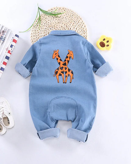 Babies Outfits Soft Denim Baby Romper giraffe Infant Newborn Jumpsuit Babies Boy Girls Costume Cowboy Fashion Jeans Children rompers RM19013